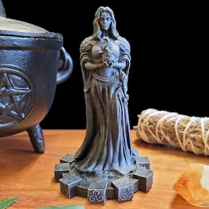 Brigid Statue, Brigid Figurine, Celtic Goddess Resin Sculpture, Witches Altar, Wiccan Altar, Druid Altar, Pagan Goddess