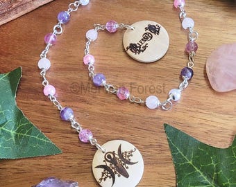 Triple Goddess Blessed Be Meditation Beads, Witches Pagan Prayer Beads
