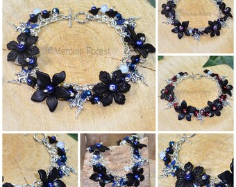 Fairy Charm Bracelet, Gothic Charm Bracelet -Choice of Colour