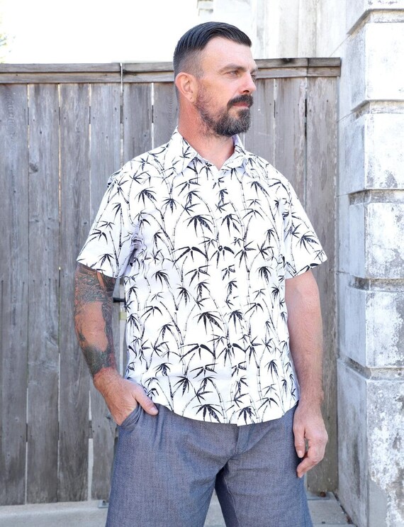 fair trade mens dress shirts Organic Cotton Palm Tree Print Men's Shirt - Fair Trade Fashion