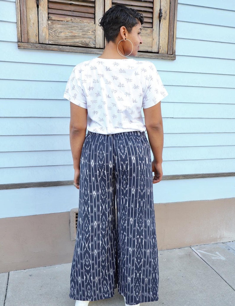 Handmade Navy With White Boho Harem Palazzo Pants - Etsy