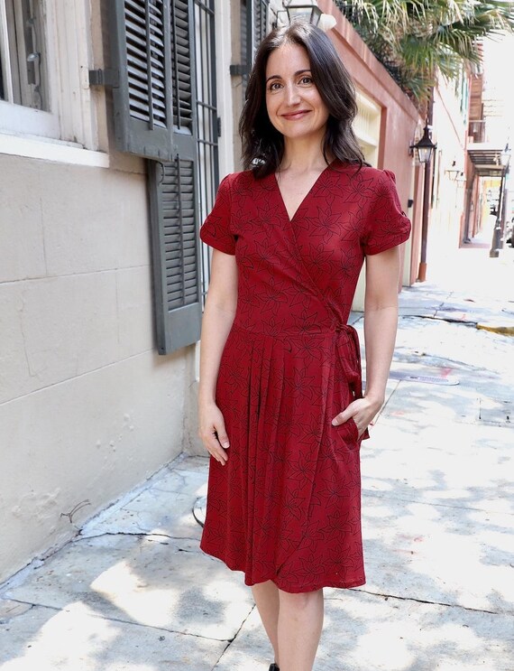 cabernet red dress Trendy, Chic Women's Clothing Boutique Beige Botany Women's Wine Polyester Pliss-Textured Dress, S Lane 201