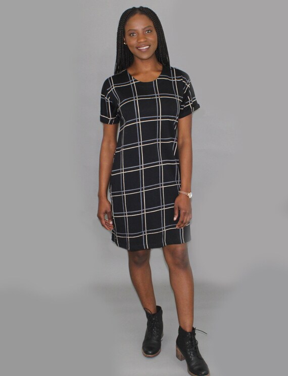 black jersey dress with pockets