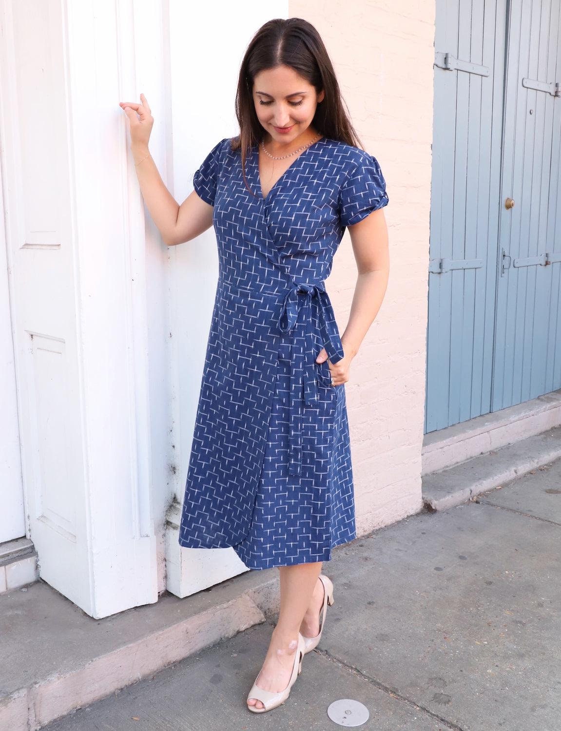 Blue Pure Ikat Dress
