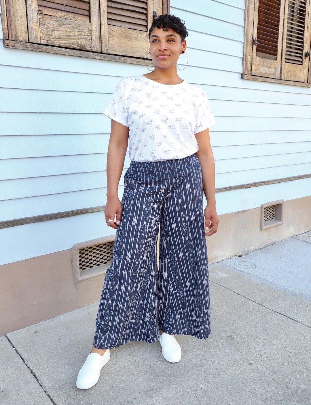 Handmade Navy With White Boho Harem Palazzo Pants - Etsy