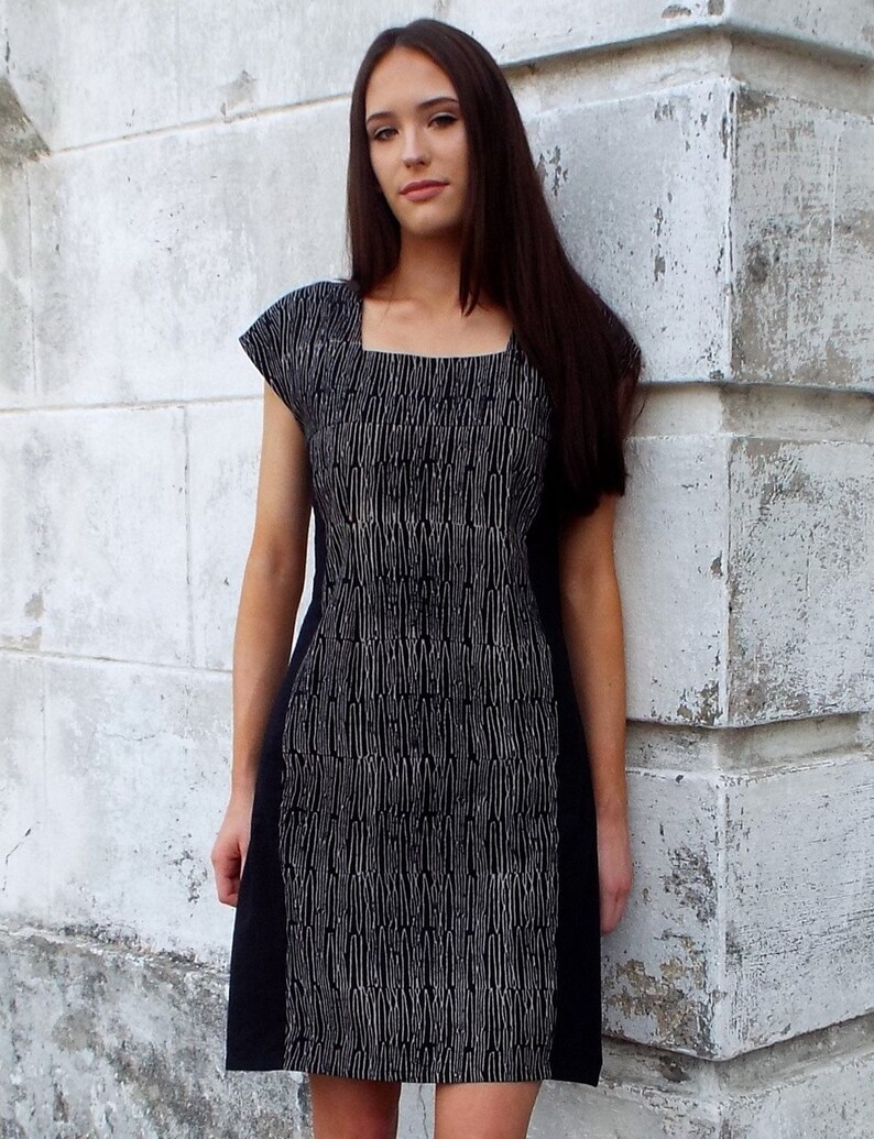 black cotton shift dress