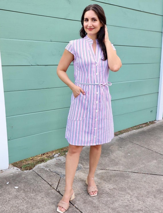 fair trade cotton dresses Striped Button-Up Dress: Summer Dress Complete Your Look with Wedding dress Length:Floor 41 inches wonderfully comfortable Elegant gowns evening