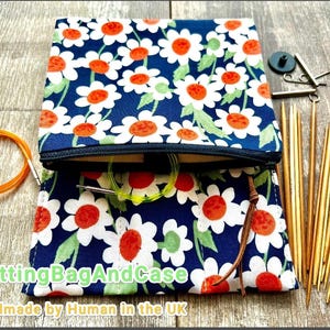 Daisy Travel Needle Organizer: custodia per uncinetti e ferri da maglia con tasca con cerniera