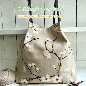 TOTE PROJECT BAG 9 Pockets / Japanische Kirschblüte / Sakura