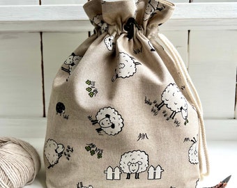 DRAWSTRING PROJECT BAG / Sheep