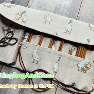 Stockente Duck häkeln oder DPN Furls Stricknadelrolle mit Reißverschlusstasche