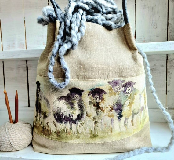 Purple Yarn Storage Bag - Tote Yarn Bag, Durable Knitting and Crochet  Organizer with Needle Case