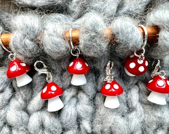 TOADSTOOL MUSHROOM STITCH Marker Knitting Crochet
