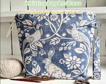 BOLSA PARA PROYECTOS CON CREMALLERA Birds Hares 9 bolsillos internos