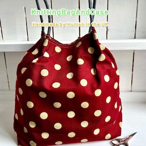 BOLSA TOTE PROYECTO GRANDE 9 Bolsillos / Estilo Retro Lunares