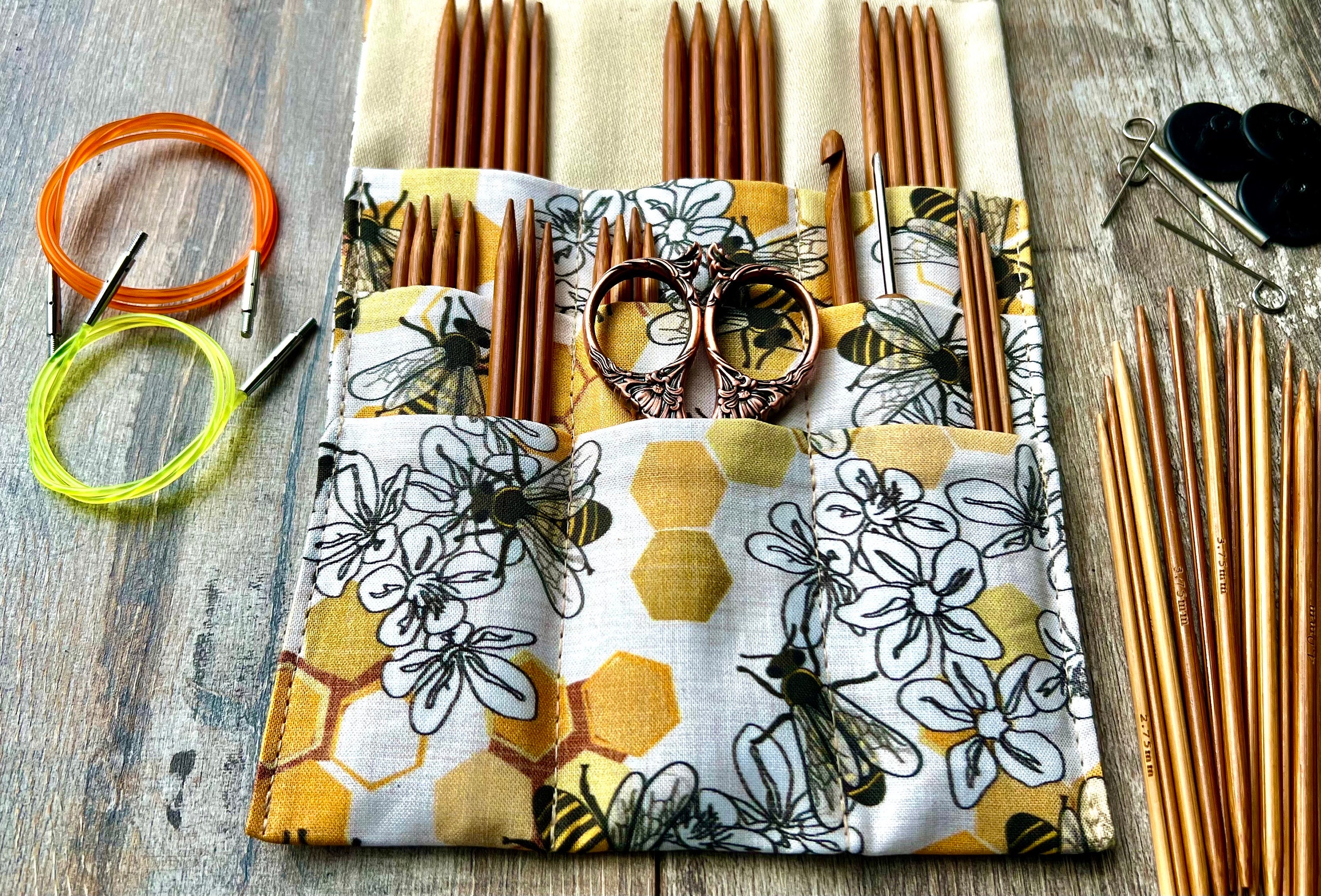 Bee Travel Needle Organizer: Crochet, Knitting, DPN Case - Etsy