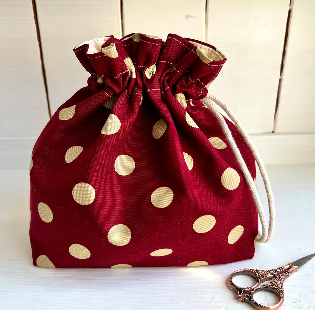 【*p(R)ojectR®】Drawstring 2way bag DRAWSTRING PROJECT BAG Polka Dot/ Select Colour - Etsy