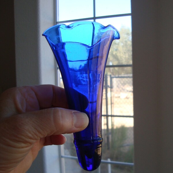 Vase en voiture cobalt verre avec support / support, fleur Vase