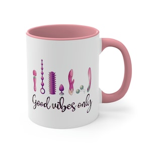 Good Vibes Only Mug; Vibrator Coffee Mug; Funny Cup; Unique Ceramic Mug; Inappropriate Present; Sex Toy Mug
