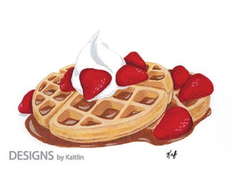Waffles 5x7 Print from Acrylic Painting