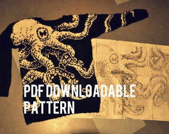 PDF pattern: Octopus sweater "Embrace"