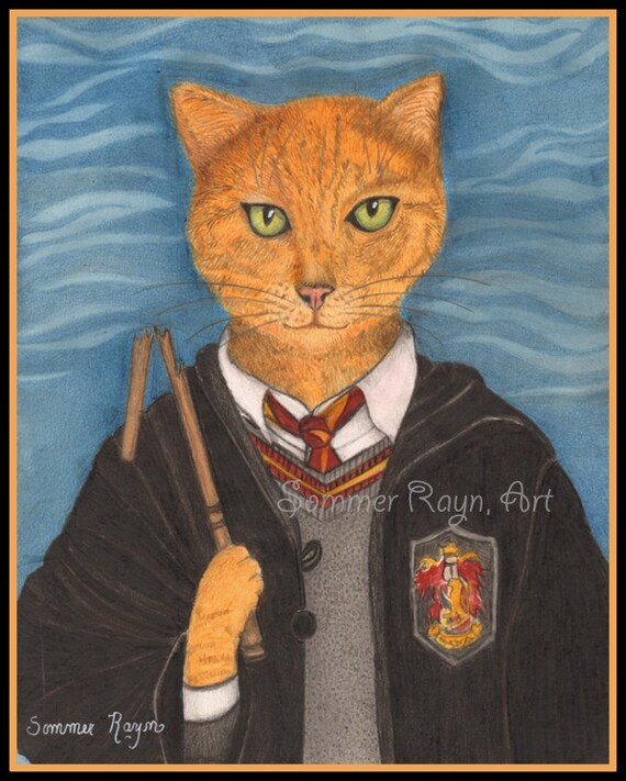 Ron Weasley Chat Harry Potter Pret A Lancer Un Sort Avec Sa Etsy