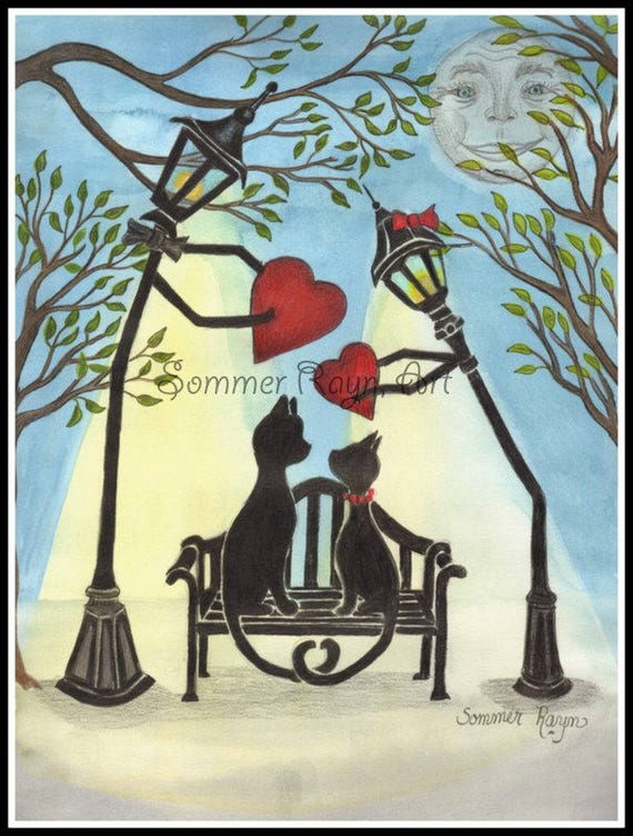 Romantique Coeur Chats Saint Valentin Banc De Parc Magique Etsy Romantique Coeur Chats Saint Valentin Banc De Parc Magique Etsy