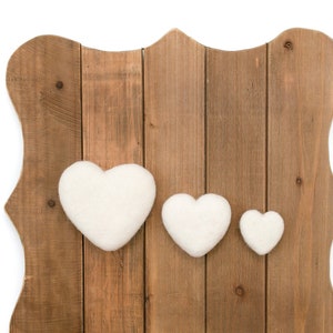 Handmade Ivory Wool Felt Hearts: Valentine&#39;s Garland Decor