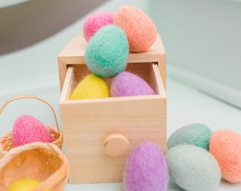 Pastel Easter Eggs -Mini Felt Eggs -Easter Decorations -Felt Easter Eggs -Mini Chicken Eggs -Farm Table -Felt Food -Rustic Country decor -