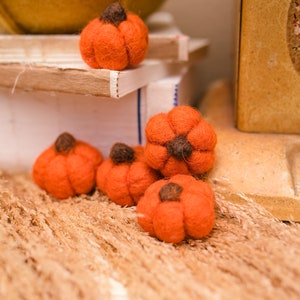 Pumpkin w/Dark Stem  -Large Pumpkins -Wool Pumpkins -Fall Decor -Halloween Decor -Pumpkin Garland -Felt Shapes -Fall Pumpkins