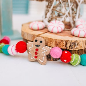 Candyland Gingerbread Garland | Christmas garland | Felt Cookie Garland | Christmas decor | Gingerbread Christmas decor | Whimsical Garland