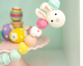 Pastel Bunny | Easter Garland | Boho Bunny Garland | Pastel decor | Felt Bunny | Felt Rabbit | Easter Banner | Easter Mantle