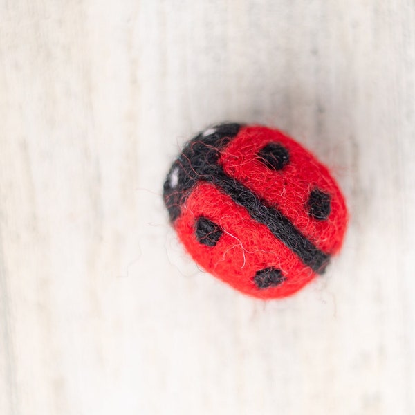 Felt Ladybug | Felt Shapes | Felt Bugs | Red Ladybug | Ladybug Toys | Handmade 100% Wool | Pretend Play | Bug Theme Party