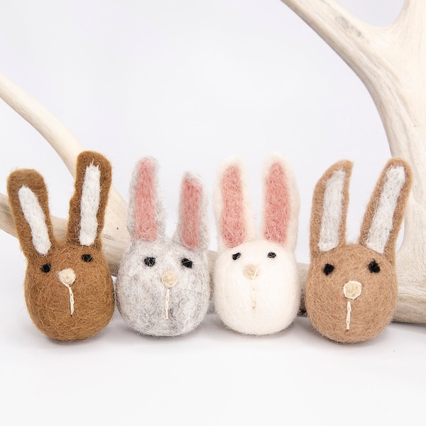Mixed Boho Bunny -Needle Felted White bunny -felt shapes -Bunny garland -Easter Garland -Easter Rabbit -Felted bunny -Easter Mantle