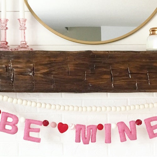 Pink and Peach Felt Letter Garland hand Stitched Felt Letters Etsy