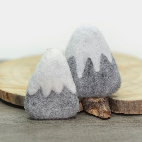 Snow Capped Felt Mountains | Stuffed Felt Mountain | Outdoor Decor | Woodland Garland | Rustic | Country Boy | Woodland Theme | Baby Mobile