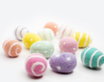 Mini Pastel Felt Easter Eggs: Rustic Farmhouse Decor