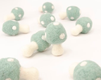 Sea Glass Felt Mushrooms | Woodland Decor | Felt mushroom decor | Toadstool | Needle Felted Mushroom | Needle Felt Toadstool | DIY Mobile