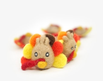 Large Felt Turkey: Yellow Thanksgiving Decor, Garland Banner (6cm)