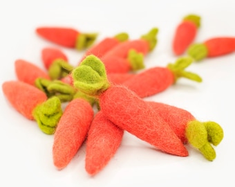 Felt Carrots -Orange Carrots -Felted Shapes -Felted Carrots -Garden Vegetable -Felted Food -Easter Crafts -Easter Decor -Easter Garland