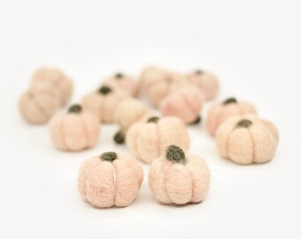 Cherry Blossom pumpkins - light Baby Pink Felt Pumpkins -Mini Pumpkins -Wool Pumpkins -Rustic Fall Decor -Pumpkin Garland