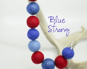 Blue Strong | Red White & Blue Garland | 4th of July Party | Americana Garland | Felt Garland | July 4th | Independence Day