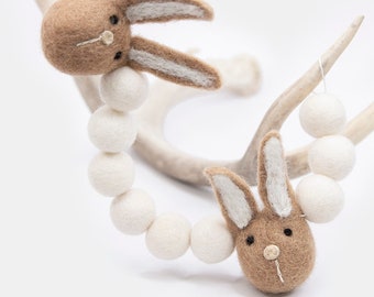 Boho Neutral Bunny | Gender Neutral Nursery Decor | Easter Garland | Felt Bunny | Easter Banner| Bunny Banner | Easter Mantle