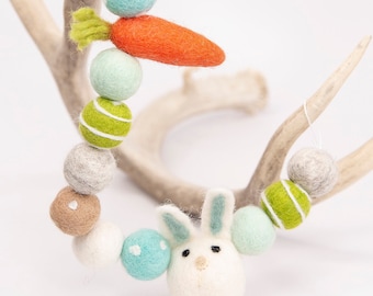 Boho Peter Rabbit | Easter Garland | Felt Bunny | Felt Carrot | Easter Banner| Bunny Banner | Easter Mantle