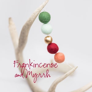 Frankincense and Myrrh Christmas Garland -Christmas banner -Mint and Coral Christmas -Christmas Mantle -Christmas Tree Garland -Felt Balls