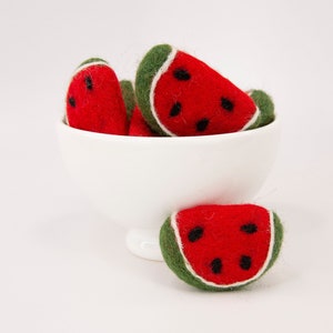 Large Meadow Green Felt Watermelon | Red Watermelon | Wool Felt Fruit | Felt Food | Watermelon Slices | Summer Felted Fruit | Watermelon