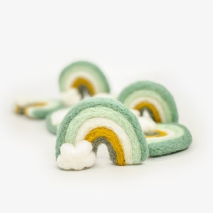 Mint Wool Felt Rainbow with Cloud: Nursery Decor