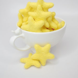 Solid Wool Stars -Wool Felt Stars -You Choose -Colorful Felt Stars -Yellow Star -Blue Star -Felt Ball Garland -Star Garland -White Felt