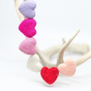 Solid Wool Hearts -Wool Felt Hearts 4CM -You Choose -Colorful Felt Hearts -Heart Felt -Hearts -Yellow Heart -Pink Heart -Felt Ball Garland