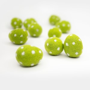 Lime Green Easter Eggs -Felt Eggs -Easter Decorations -Felt Easter Eggs -Mini Chicken Eggs -Farm Table -Felt Food -Rustic Country decor